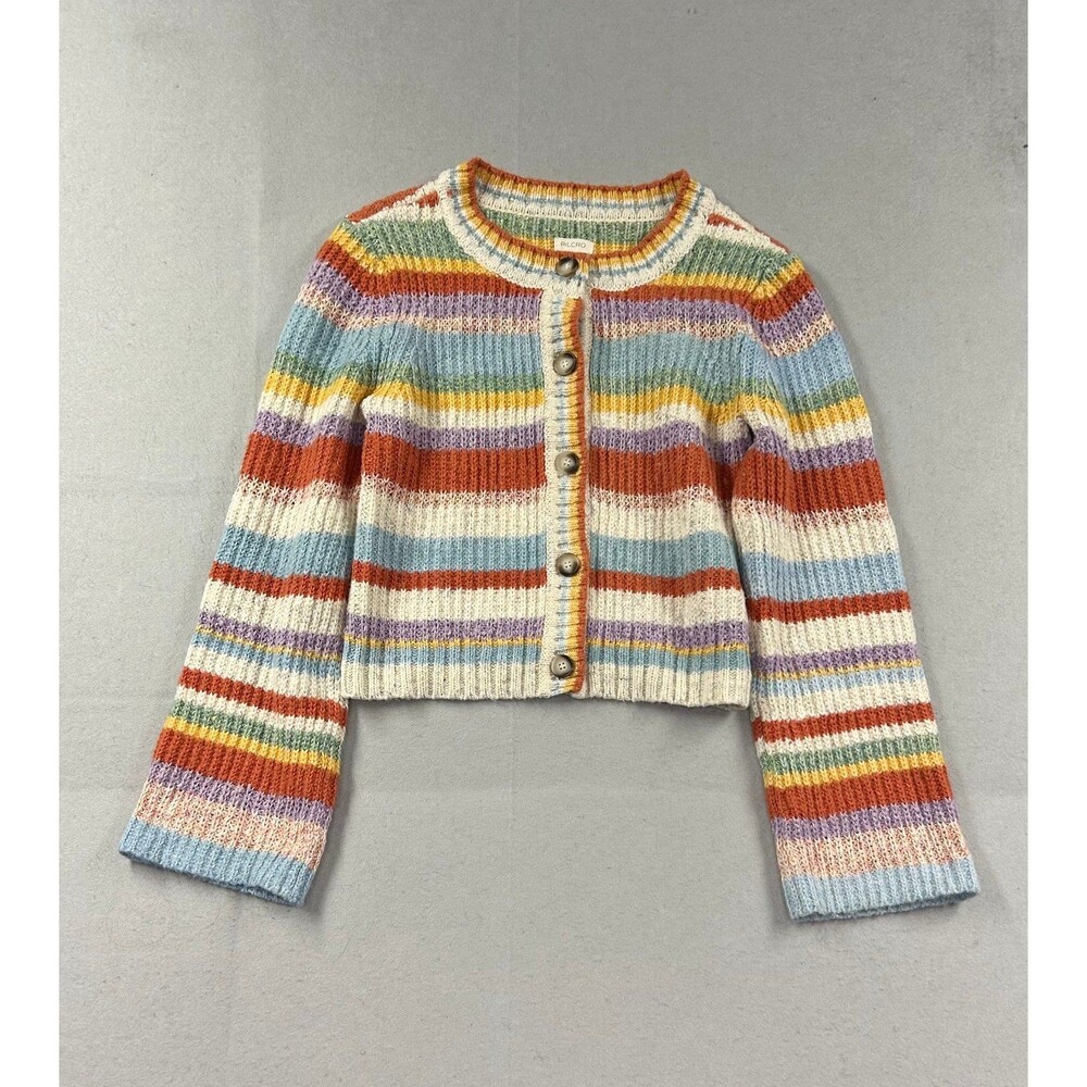 Anthropologie PILCRO Ribbed Multi-Stripe Cardigan Large